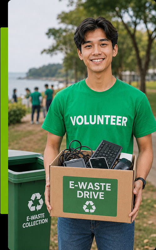 Participate in awareness programmes, collection drives and community environmental activities.